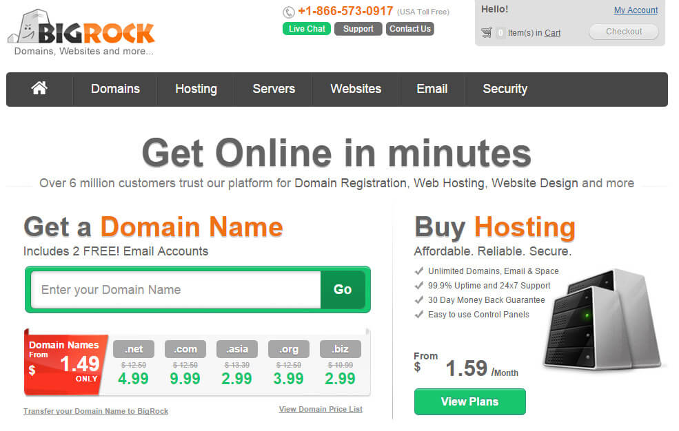 Bigrock Domain offer