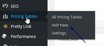 create table pricing